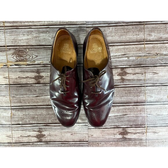 Sanders of England Finsbury Wholecut Dress Shoes Mens SZ 10.5 EE color Burgundy main image 5